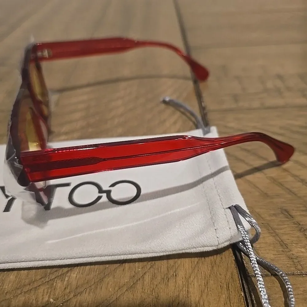 Fytoo Patsy Chunky Recrangular Eyeglasses Red Acetate Premium Resin *FRAMES ONLY